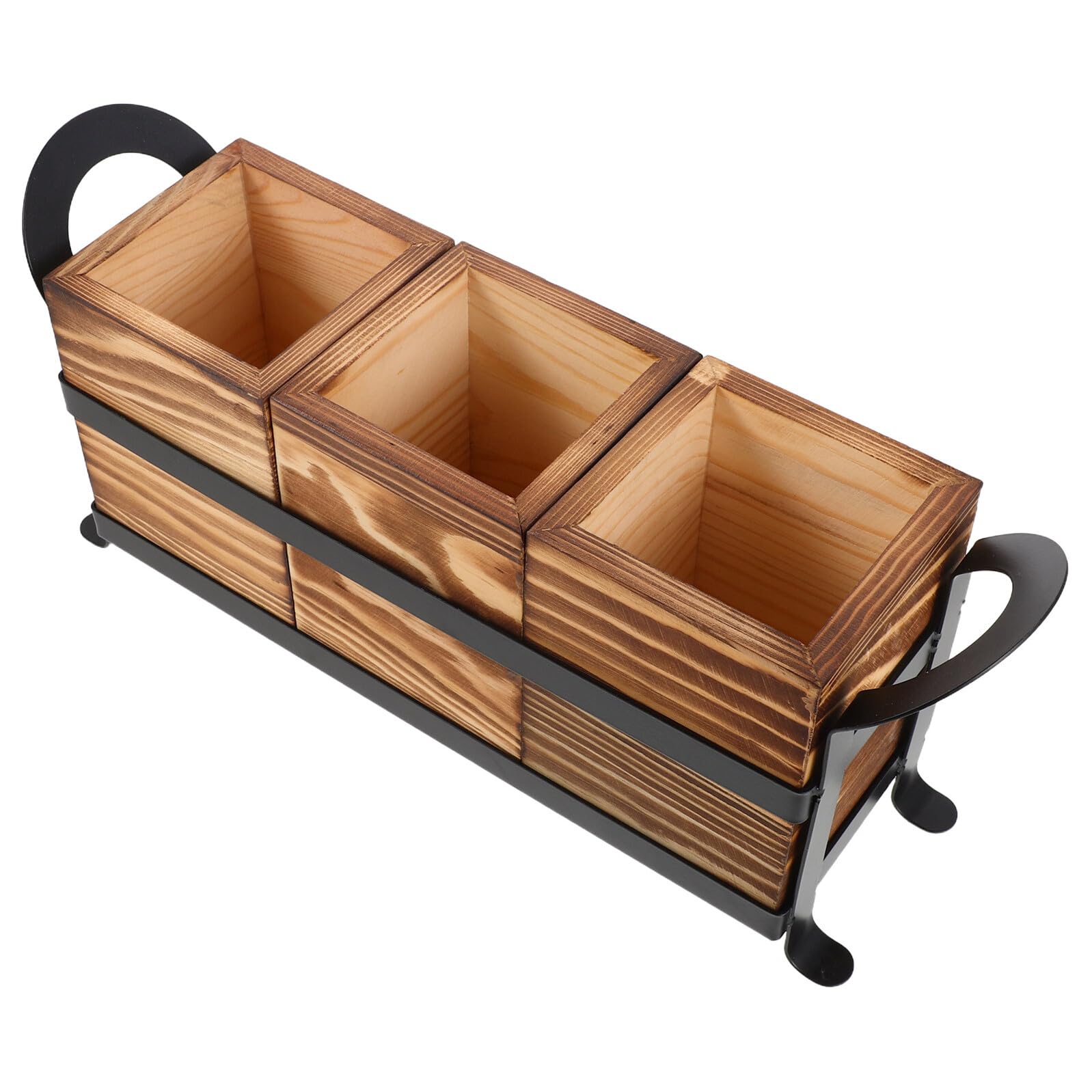 Soporte Utensilios de Madera Robusto con Compartimentos Organizador de Cubiertos para Cocina y Comedor Bandeja Resistente para Tenedores Cucharas y Cuchillos Fácil Limpieza y