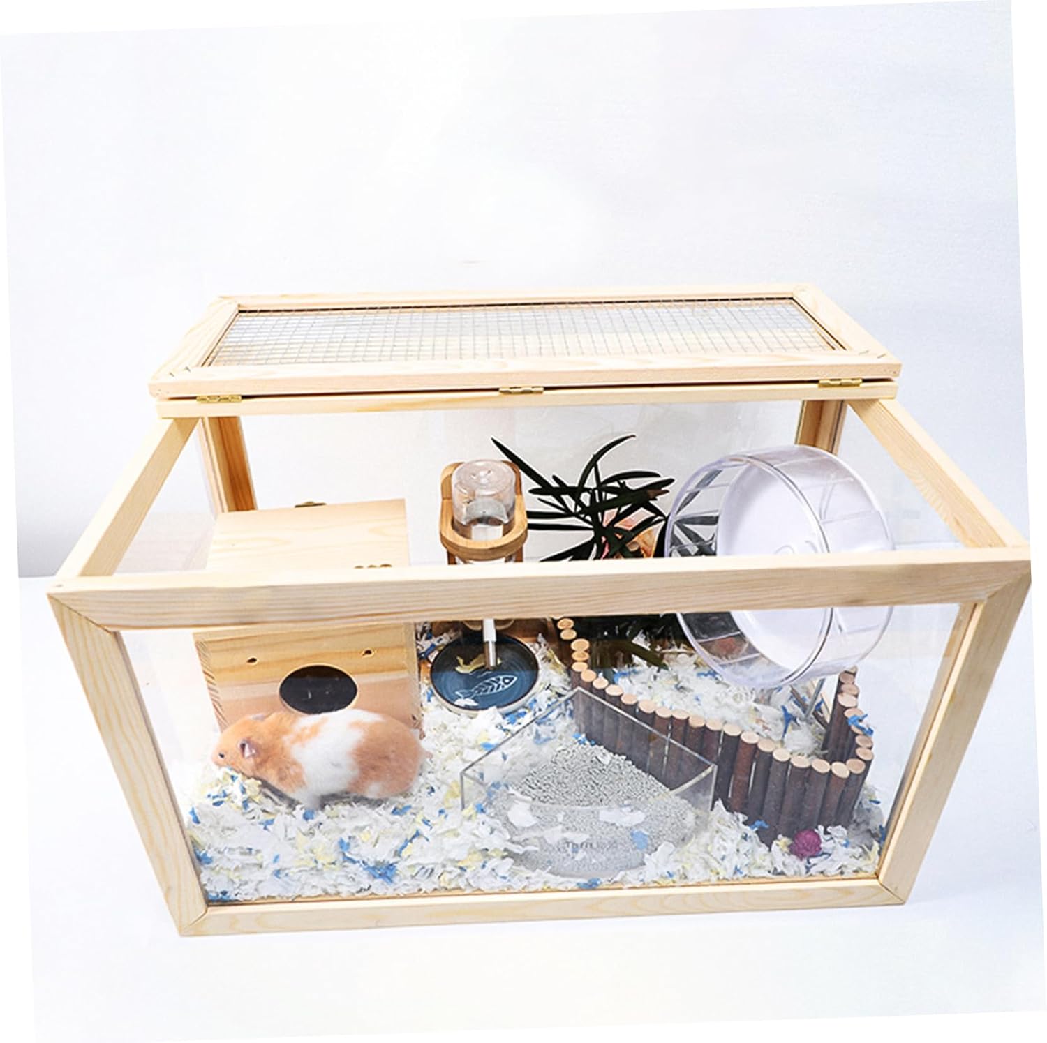 balacoo Wooden Hamster House Air Circulation Comfortable Small Animal Hideout for Decorative Hamster Nest Box for Home Decor