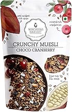 MONSOON HARVEST Wingreens Harvest Crunchy Muesli 800g, Choco & Cranberry |Healthy & Natural, Gluten Free Breakfast Cereal with Whole Grains, Nuts, Seeds and Fruit| Zero White Sugar