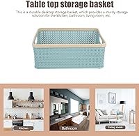 Vista 6 de Cabilock Cestas de tejido de plástico, cestas organizadoras de despensa de escritorio, estantes para organización de cocina, encimeras, escritorios