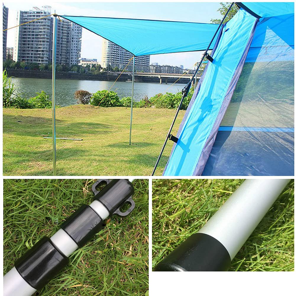 Bostar 2 Pcs Palo Toldo, Ajustable 120-300CM, Acampada Accesorios Tienda, Extensible Toldo Aluminio para Camping, para Campaña Familiar Carpas Plegables Impermeables, Toldos para Furgonetas Camper