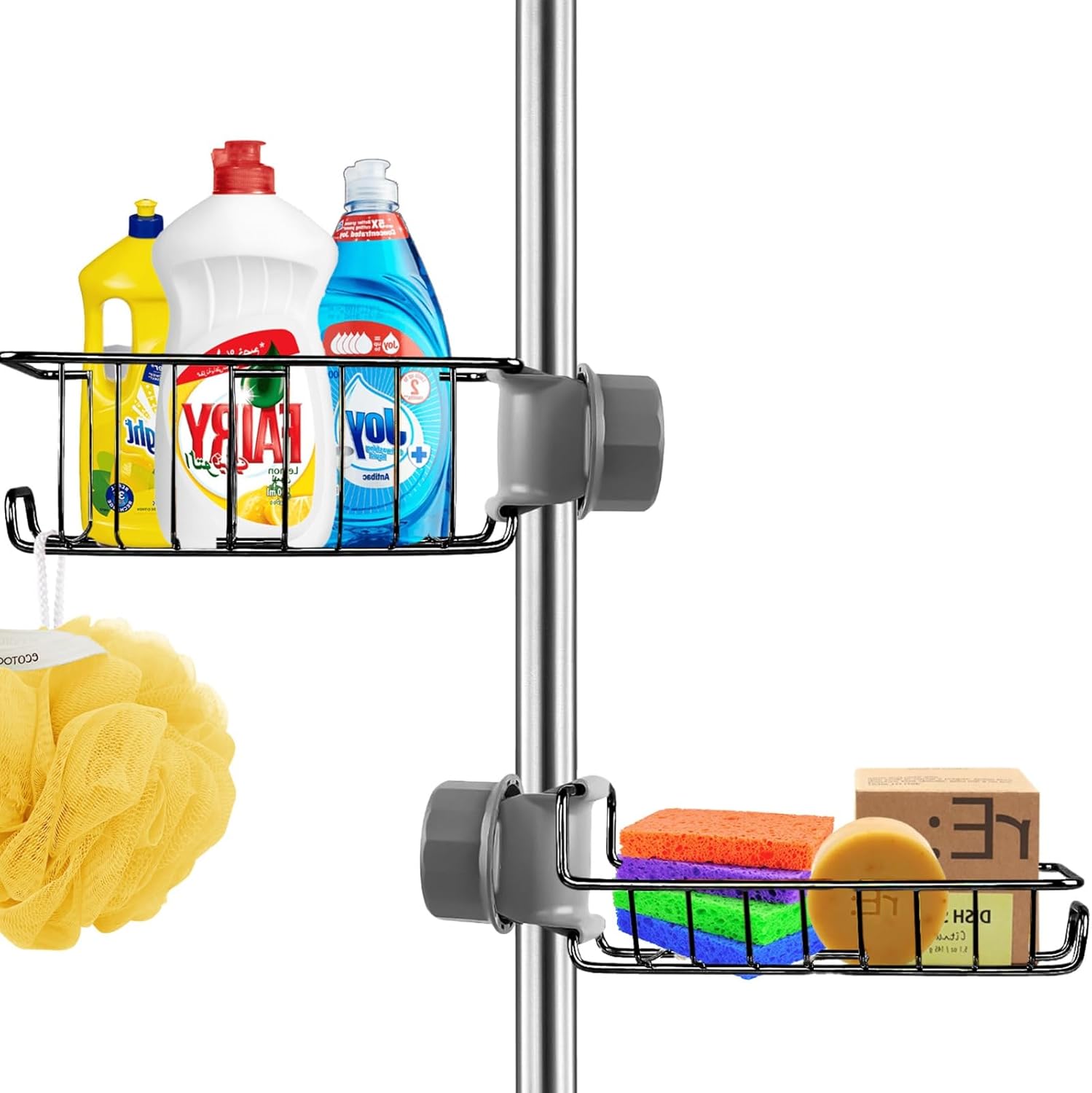 CUTLERIA 2 Pcs Shower Caddy No Drill, Shower Shelf Rack, Stainless