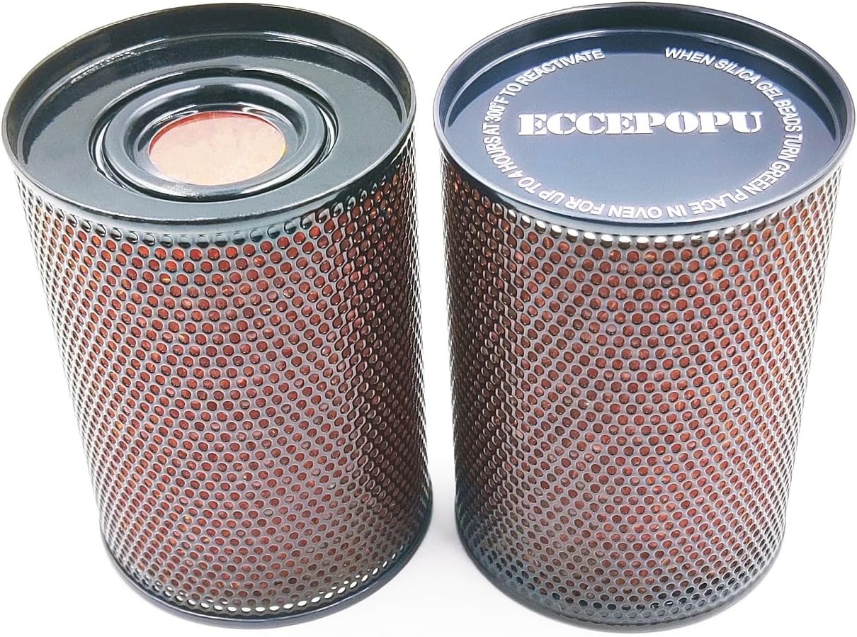 Gun Safe Dehumidifier 200g - Silica Gel Desiccant Canister, Moisture Absorber for Gun Cabinets & Safes, Protect 160 Cubic Feet, Black, Aluminum Shell