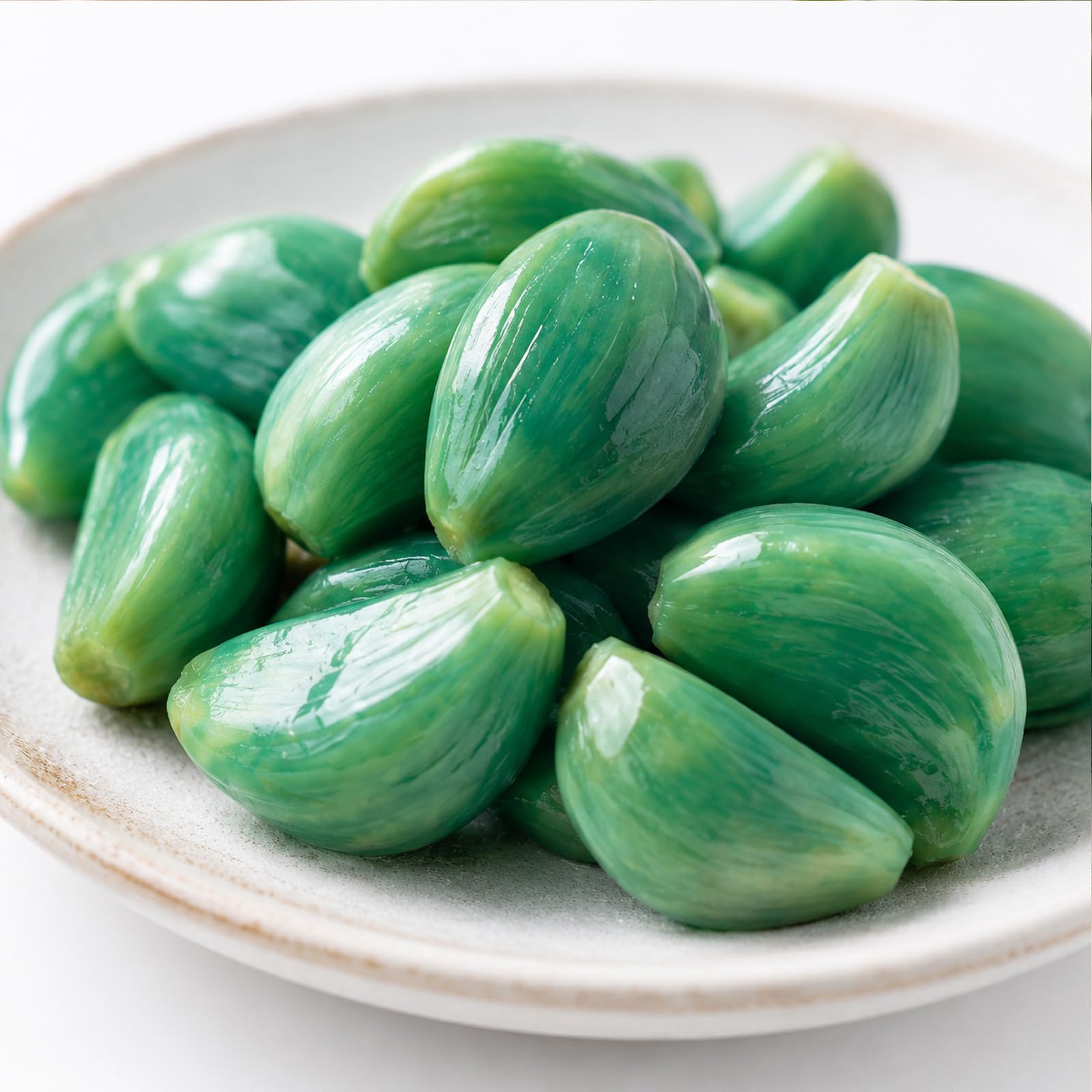 Laba-Knoblauch 2 x 400g, Eingelegter Grüner Knoblauch im Glas, Chinesische Spezialität mit Süß-Saurem Geschmack, Knackige Beilage für Reis, Nudeln, Hot Pot, Grillgerichte und Sushi