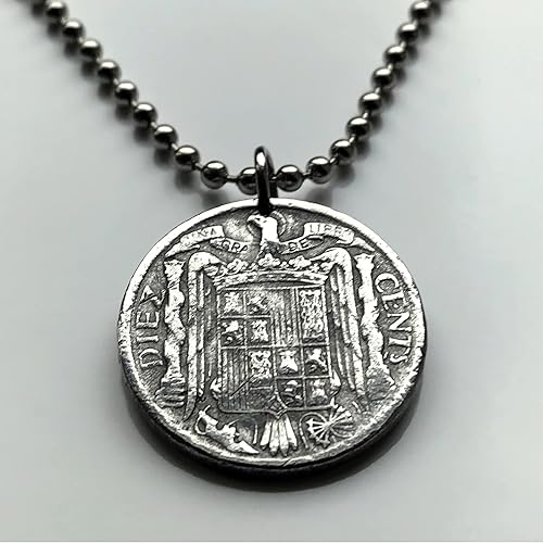 Miniatura 4 de 1940 Spain España 10 Cent coin pendant escudo Español Madrid Barcelona Sevilla Granada Zaragoza Toledo Cadiz Tenerife Córdoba Valencia Málaga Bilbao