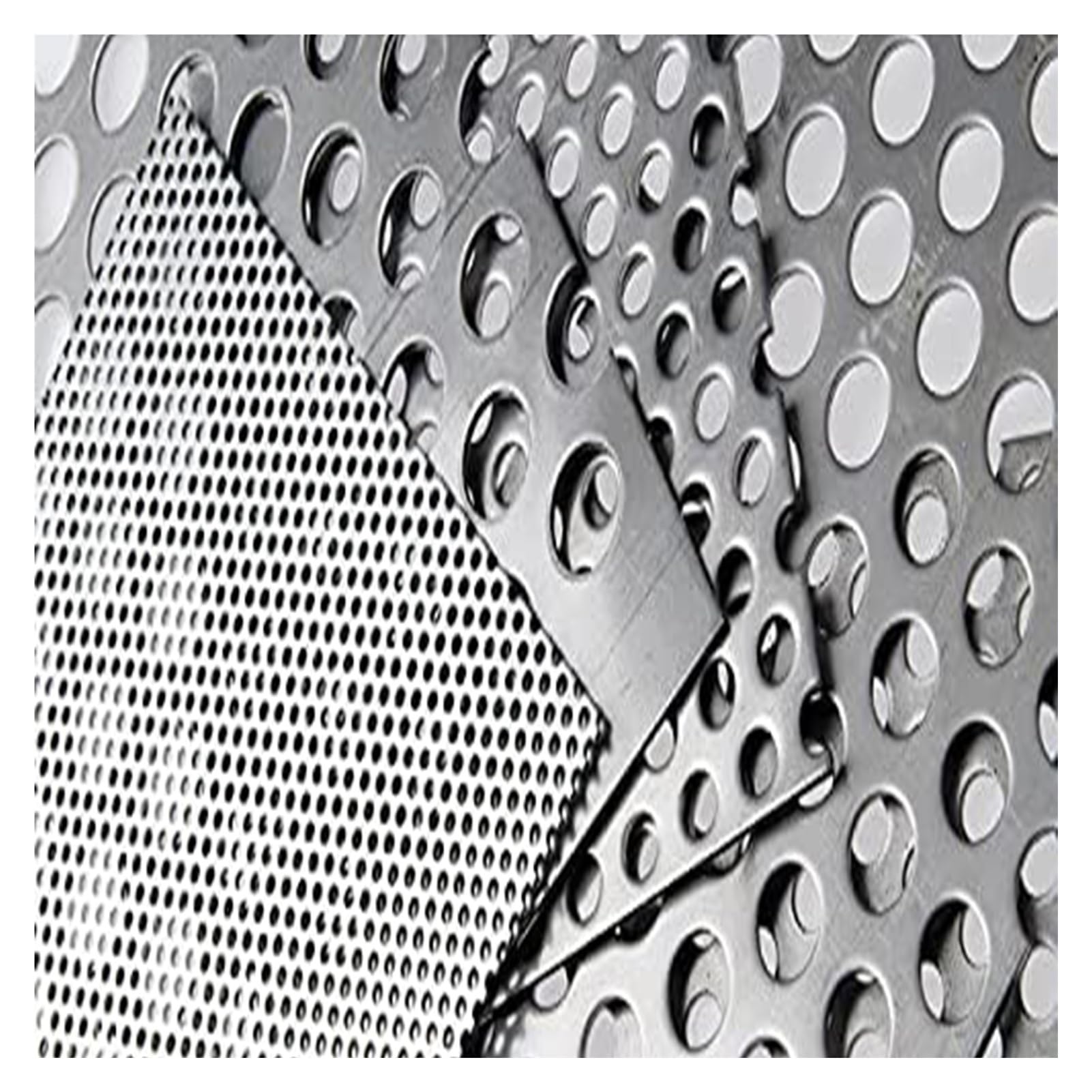 Scmyzlyd 1Mm Mesh Perforated Metal Sheets, 304 Stainless Steel Perforated Sheet Silver 1-10Mm Mesh Multiple Sizes(,15X15cm)