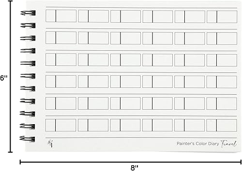 Miniatura 9 de HG Art Concepts Diario de colores para pintores de tamaño de viaje, 6 x 8 pulgadas, encuadernado en espiral, sin ácidos, con 10 páginas para