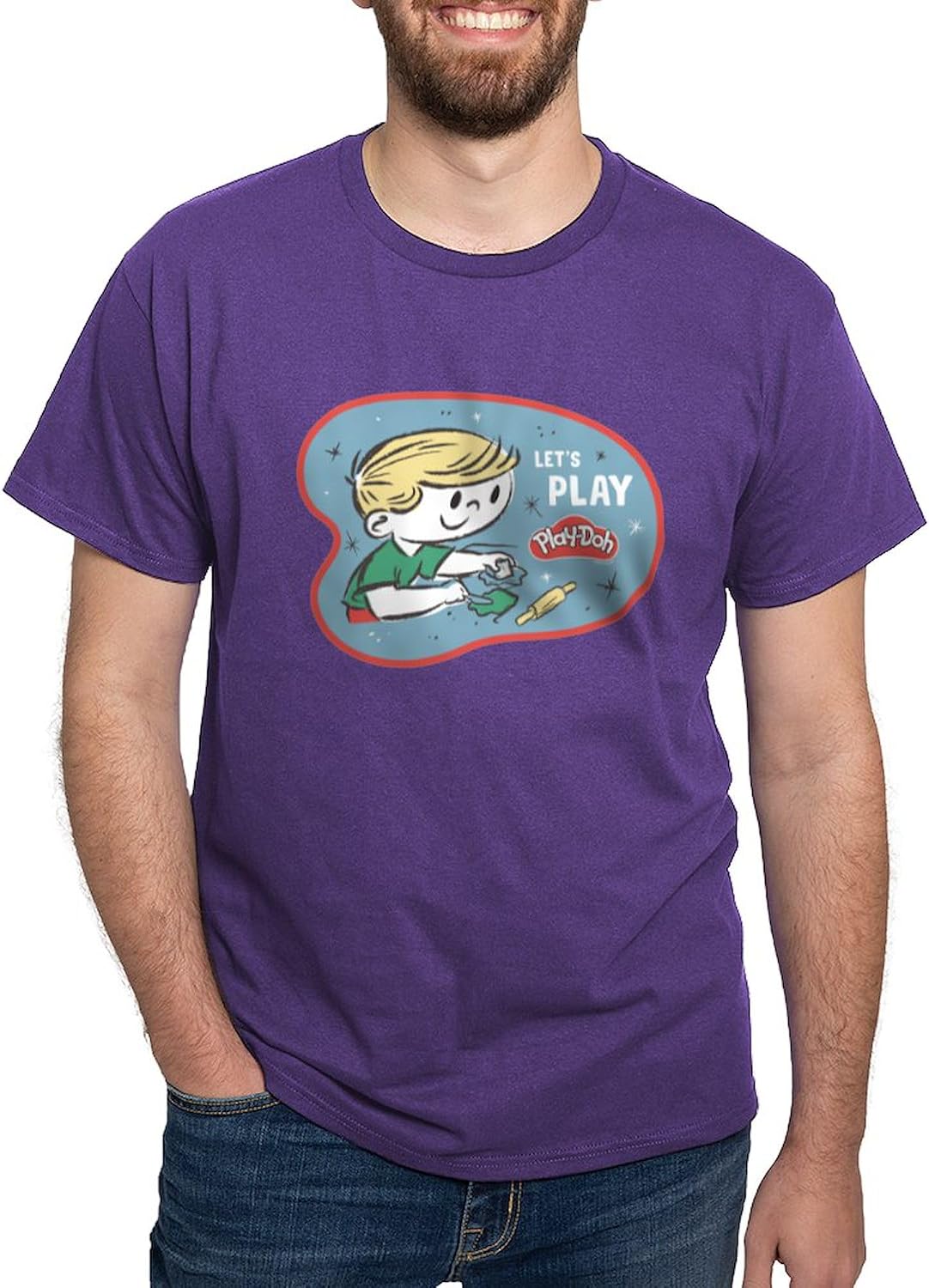 CafePress Play Doh: Let's Play Men's Value T Shirt Men's 100% Cotton, Classic Graphic White T-Shirt