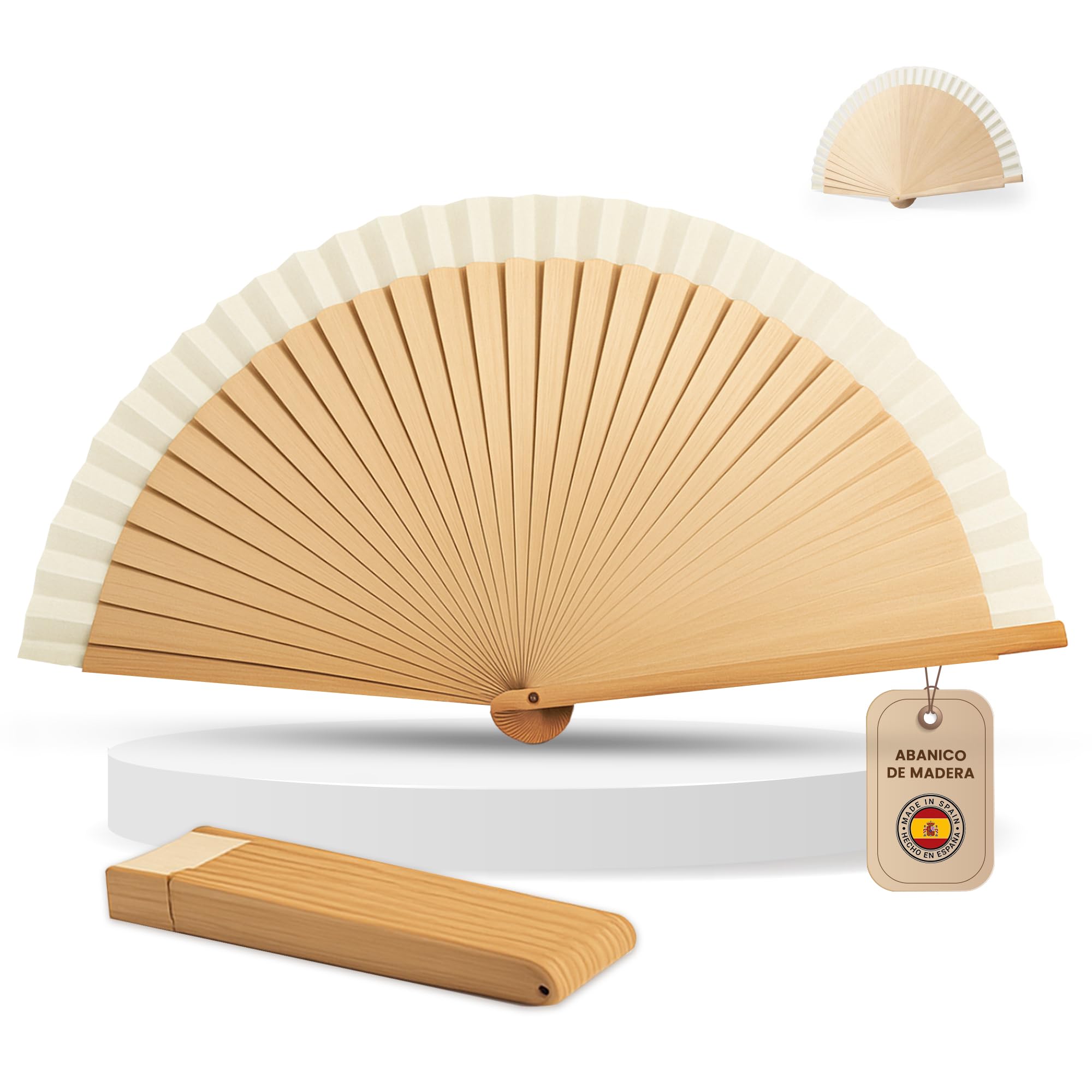 Abanicos de madera original - abanicos españoles - abanico para bodas pequeño para hombre y mujer