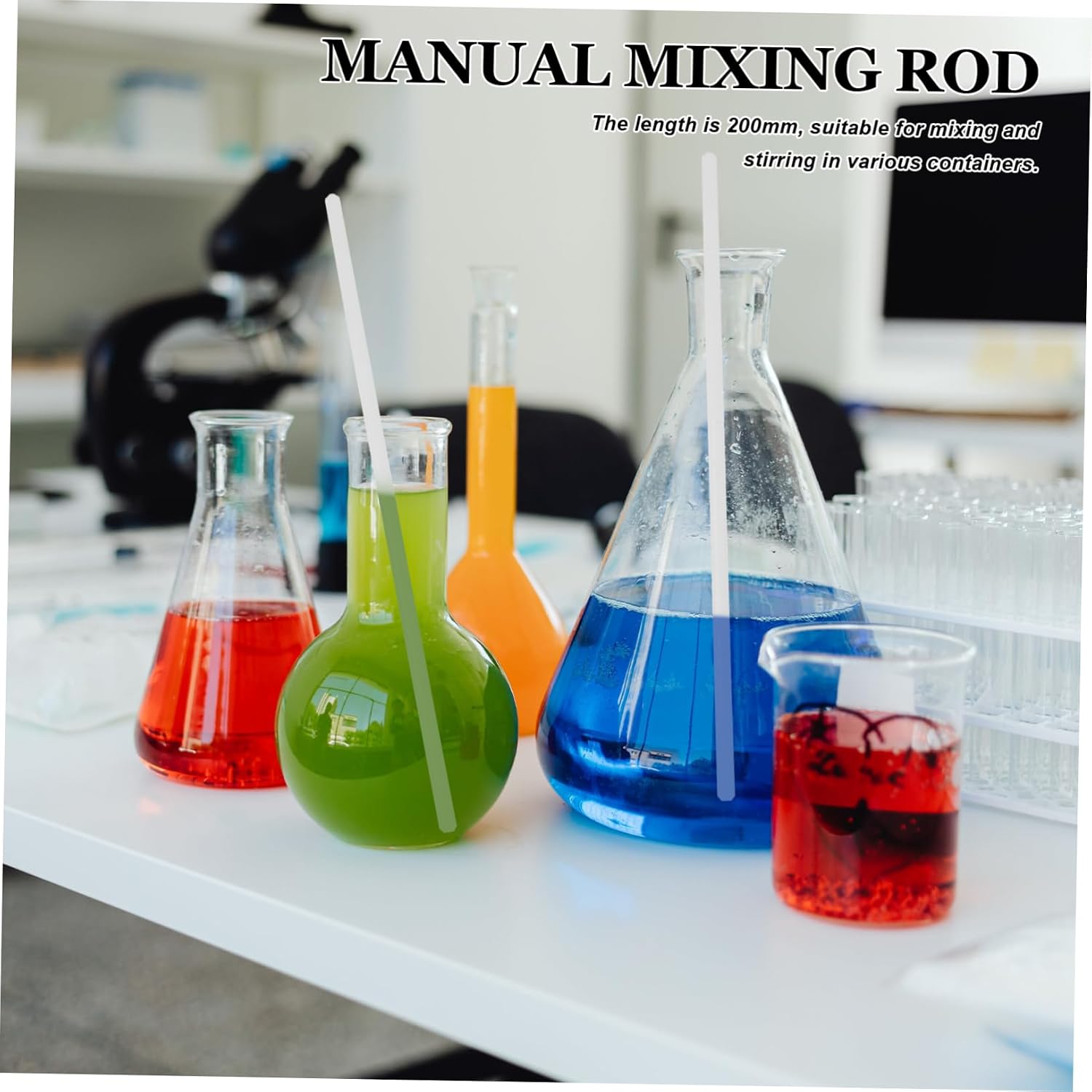 Stirring Rod PTFE Laboratory Stirrer Bar Non-Stick Mixing Tool for Food Cosmetics Lab Use Versatile Design for Various Container Easy to Clean Sturdy Performance