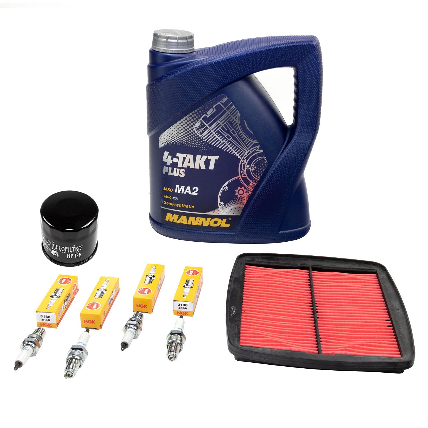 Wartungspaket Öl 4L + Luftfilter + Ölfilter + Zündkerzen für Suzu ki GSF 1200 GSF1200 Bandit GV75A Baujahr 1996-2000