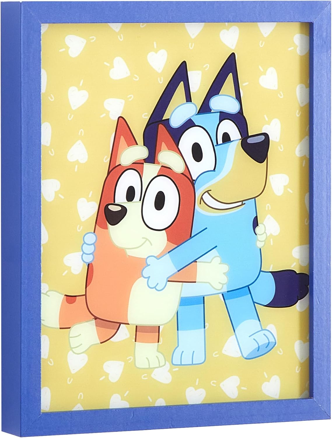 Bluey & Bingo LED Dual Wall Art,Kids Room Décor, Official Bluey Cartoon Print, Colorful Framed Artwork for Playroom, Nursery, or Bedroom,9.5"x11.5"