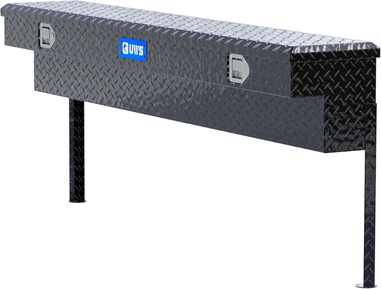 UWS EC30142 72-Inch Gloss Black Heavy-Wall Aluminum Truck Side Tool Box, RigidCore Lid