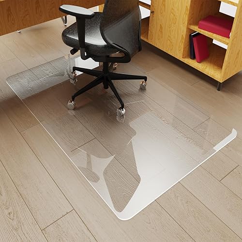 Tapete para silla de oficina para alfombra, 29 x 47 x 15 pulgadas, tapete duro resistente para silla, protector de suelo transparente para
