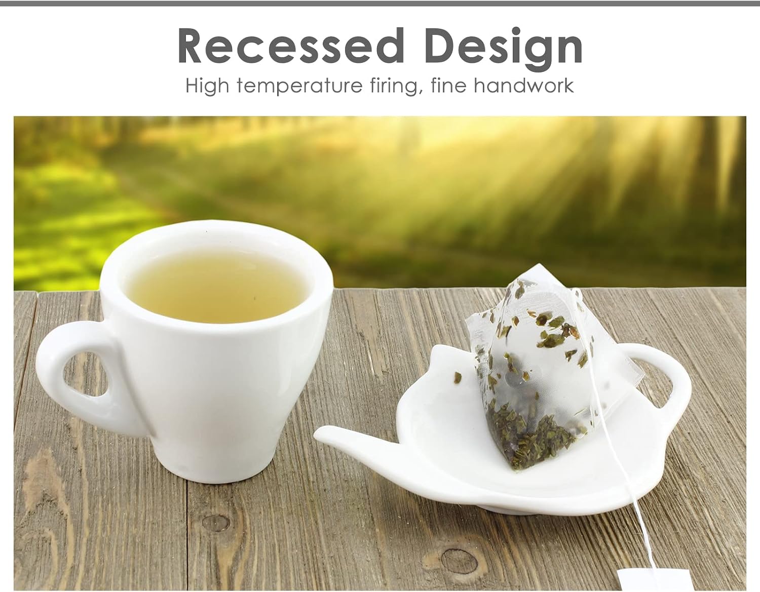 DS. DISTINCTIVE STYLE 4 Pieces Teapot Shaped Tea Bag Holder Teabag Coaster Seasoning Dish for Sauce Dessert