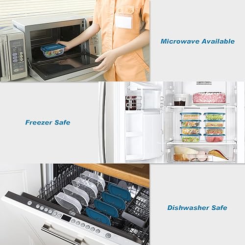 Miniatura 6 de Juego de 10 cajas de plástico para porciones con tapas. Caja de almacenamiento de alimentos, juegos de contenedores, almacenamiento de alimentos,