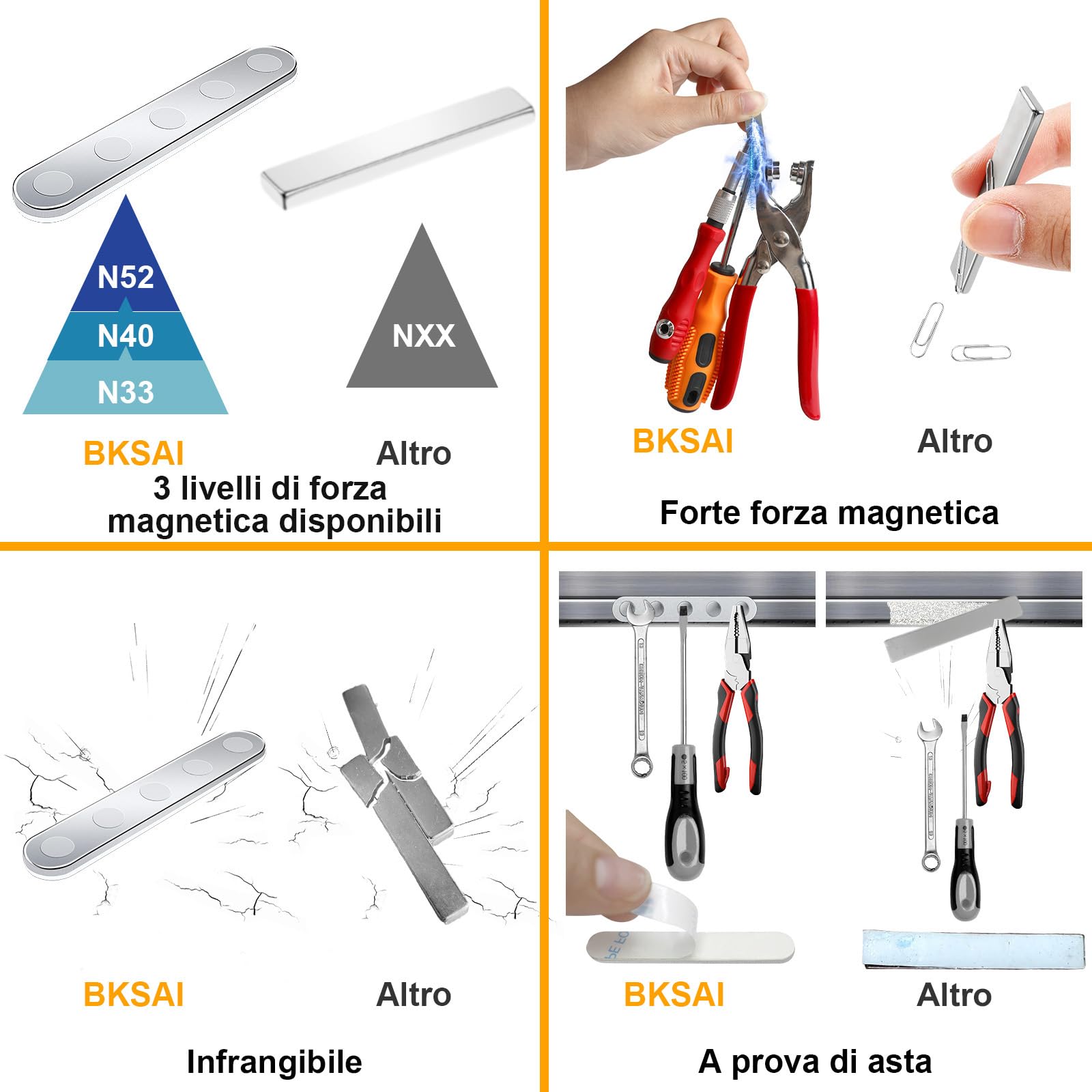 12 Magneti Al Neodimio BKSAI - Infrangibili, Potenti Con Adesivo, Per Lavagna, Frigo E Ufficio - Foto 10
