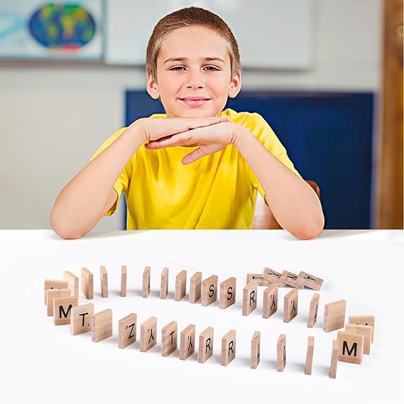 100 Pcs Wood Scrabble Tiles Scrabble Letters 1 Complete Sets of Wood Tiles - Clever and Delights Perfect for Crafts, Letter Tiles, Spelling