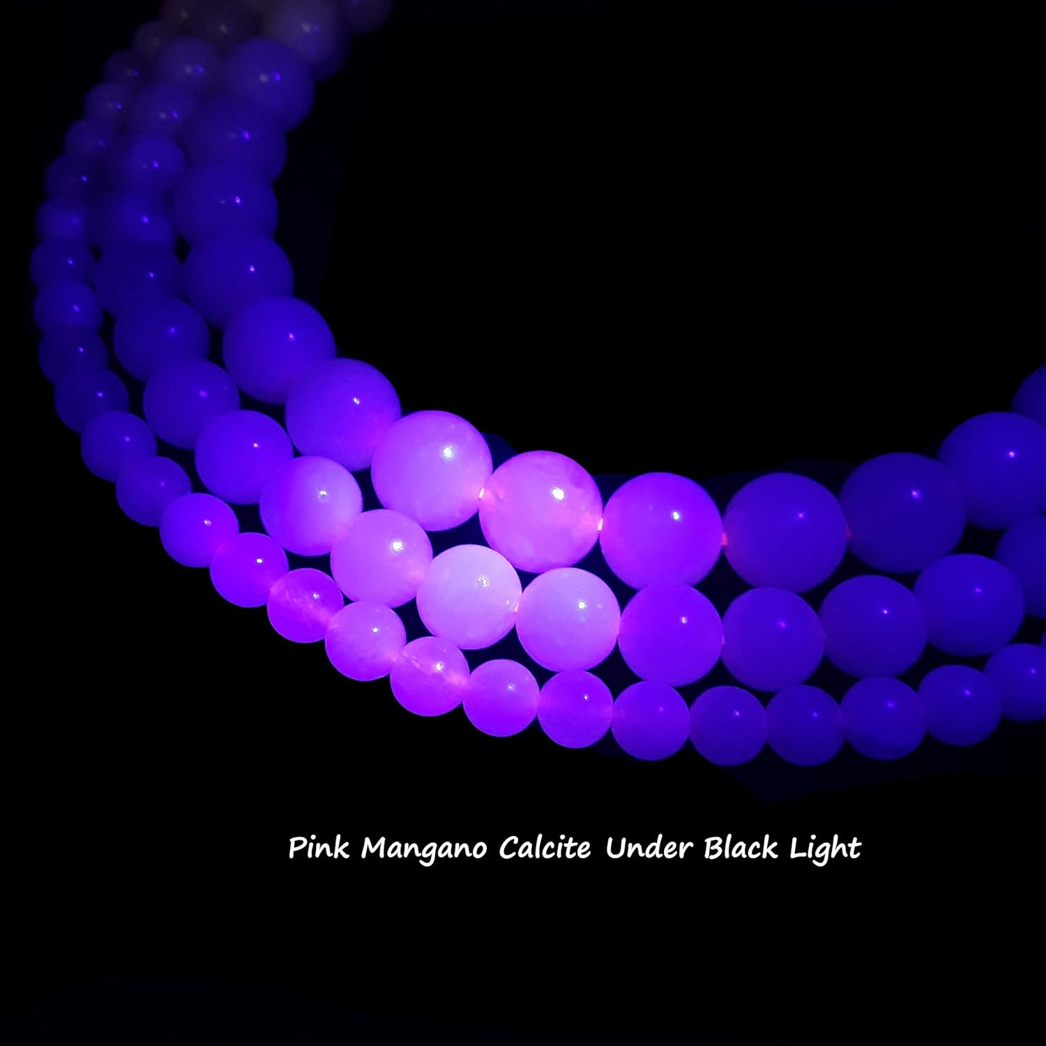 JM Design Natural Pink Mangano Calcite Smooth Round Beads 8mm 15.5" Strand for Jewelry Making, Arts and Craft