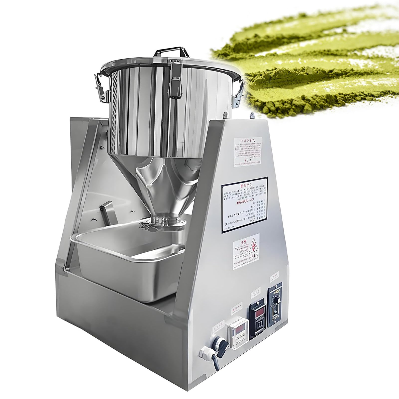 Agitatore di Polveri in Acciaio Inossidabile Miscelatore di Polveri Secche da Laboratorio 110V/220V Acciaio Inox 304 Miscelazione 360° per Laboratorio Scientifico 5L