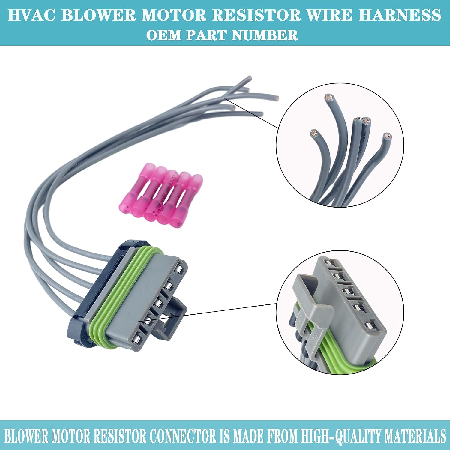 Car HVAC Blower Motor Resistor Wire Harness Compatible with 2015 2016 2017 2018 2019 Chevrolet Trax Blower Motor Resistor Connector Replaces# 99595KW
