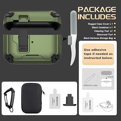 Miniatura 7 de Maxjoy Funda protectora para AirPods Pro 2 2022, AirPods Pro de 2 generación con bloqueo automático, compatible con Apple AirPod Pro de 2 generación