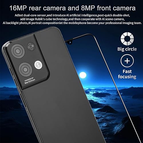 Miniatura 6 de Reno 8 Pro Teléfono inteligente desbloqueado, Android 12.0 Face Desbloqueado, 6.0 pulgadas FHD Pantalla Dual SIM 2GB 16GB Teléfono Celular, 4500mAh