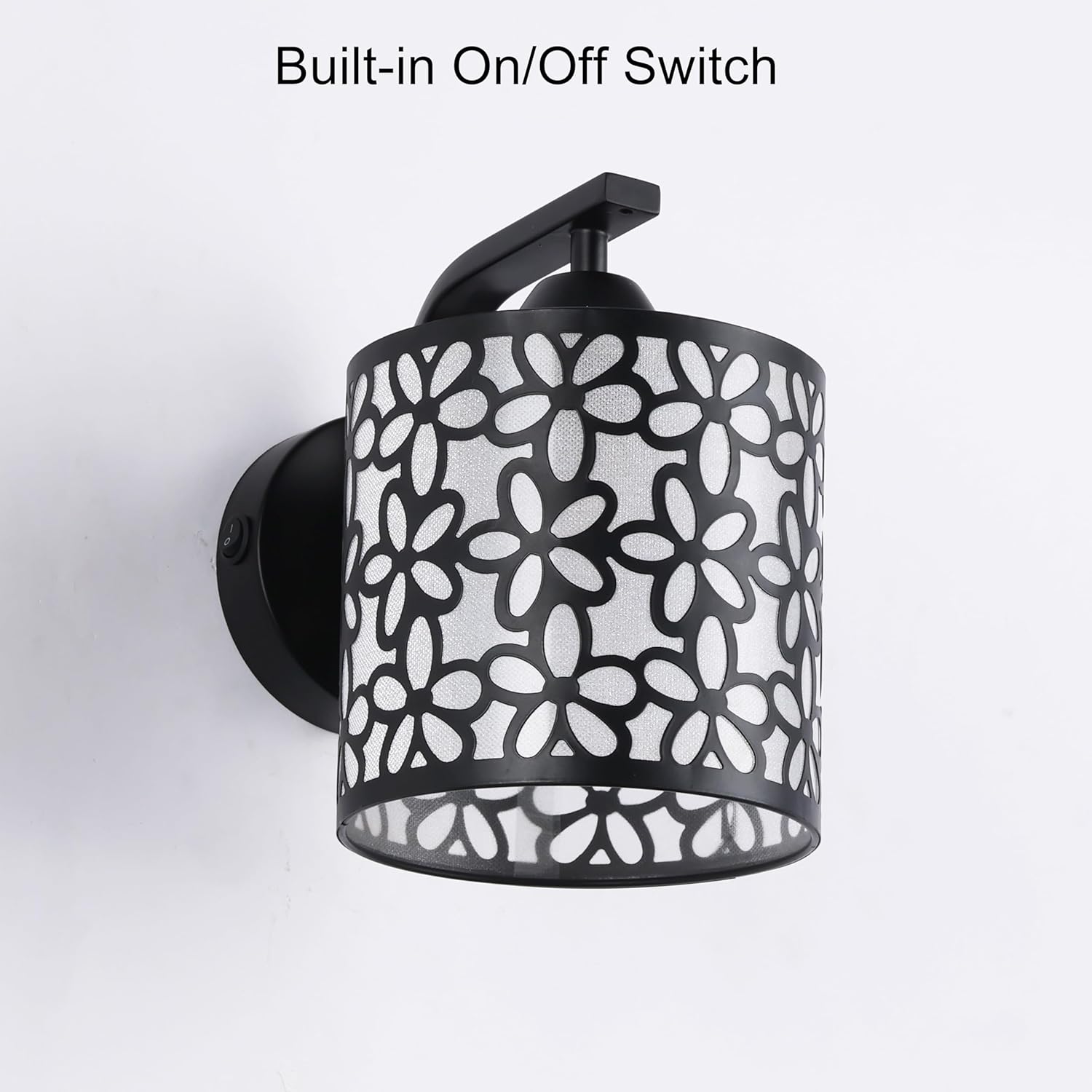 12V LED RV Wall Sconce with On/Off Switch (LED Bulb Included), Decorative Iron Shade Light Fixture with 1 Bulb, 12Volts Interior Light for RV, Motorhome, Camper, Boat