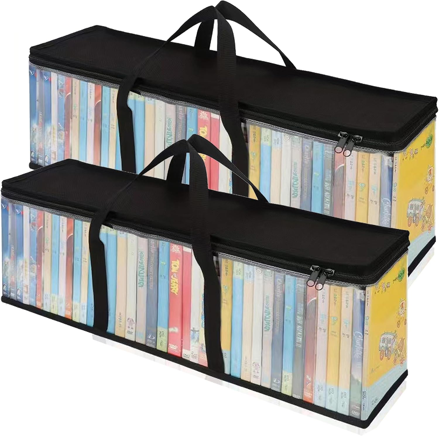 2 Pakiet Przenośne Torebki Do Przechowywania Dvd/Cd, Handy Disc Cd Carry Case, Dvd Ochronny Uchwyt Do Zbierania Pyłu/Organizator, Uchwyty, Filmy Lub Gry Wideo z Wytrzymałymi (60x22x15.2 cm)