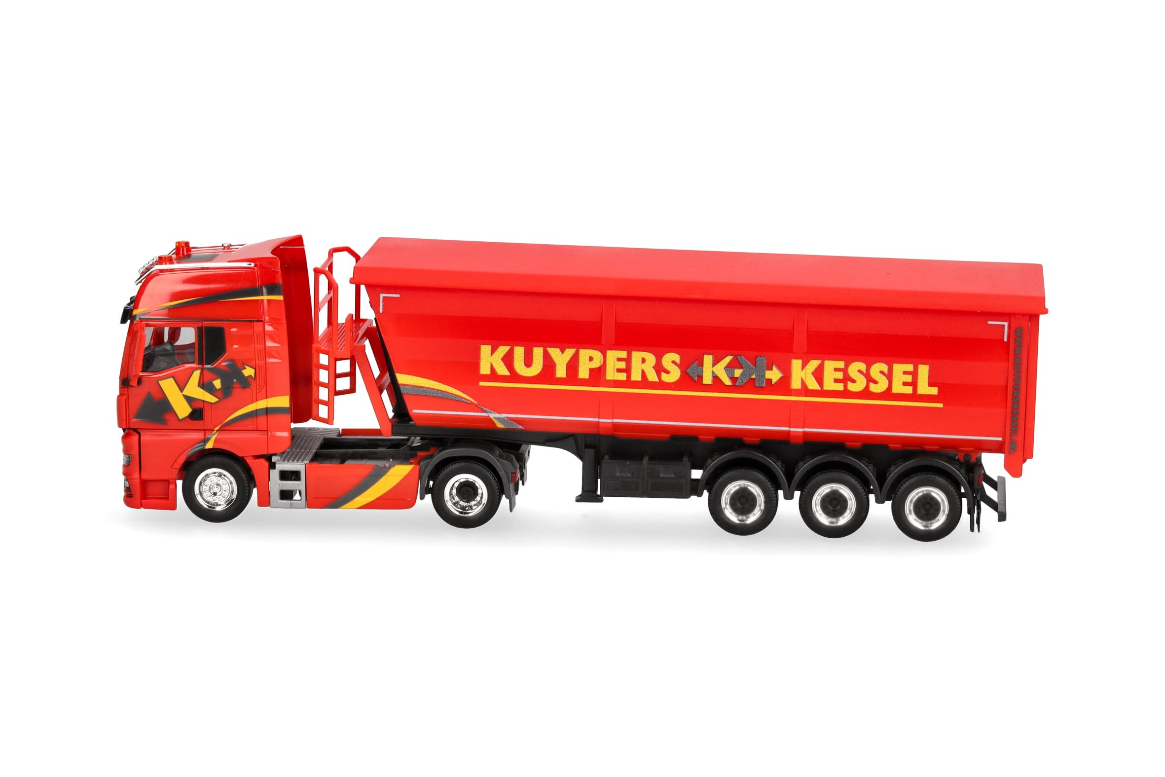 Herpa Model Ciężarówki MAN TGX GX z naczepą do transportu stali "Kuypers", miniatura w skali 1:87, przedmiot kolekcjonerski, wyprodukowany w Niemczech, model z plastiku