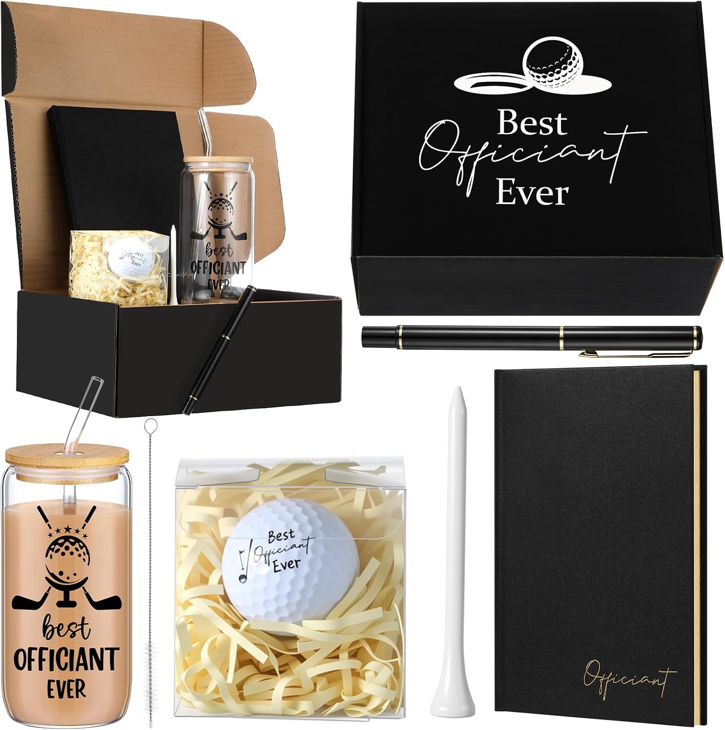 7 Pcs Wedding Officiant Gift Set, Best Wedding Officiant Golf Gift Set, Thank You Gifts for Pastor Golf Enthusiasts