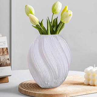Glass Flower Vase, 24 cm High Modern Minimalist Glass Vase, Morse Crystal Decorativ…