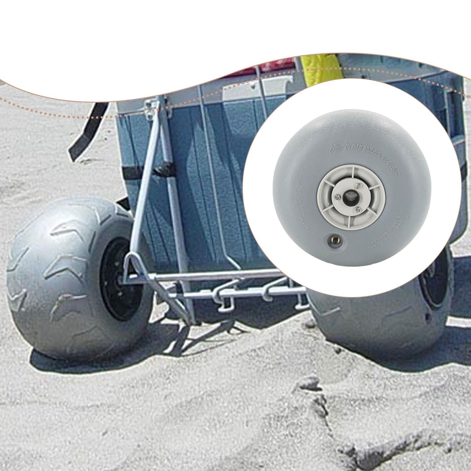 Ruedas Tipo Globo, Resistentes, de Material PU, Neumáticos Inflables de Alto Rendimiento, Accesorios para Carritos de Playa, Uso Prolongado, Fácil