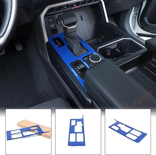 Vista 96 de Aunginsy Cubierta de panel de palanca de cambios de control central, compatible con Toyota Tundra/Sequoia 2022-2024, consola de palanca de cambios