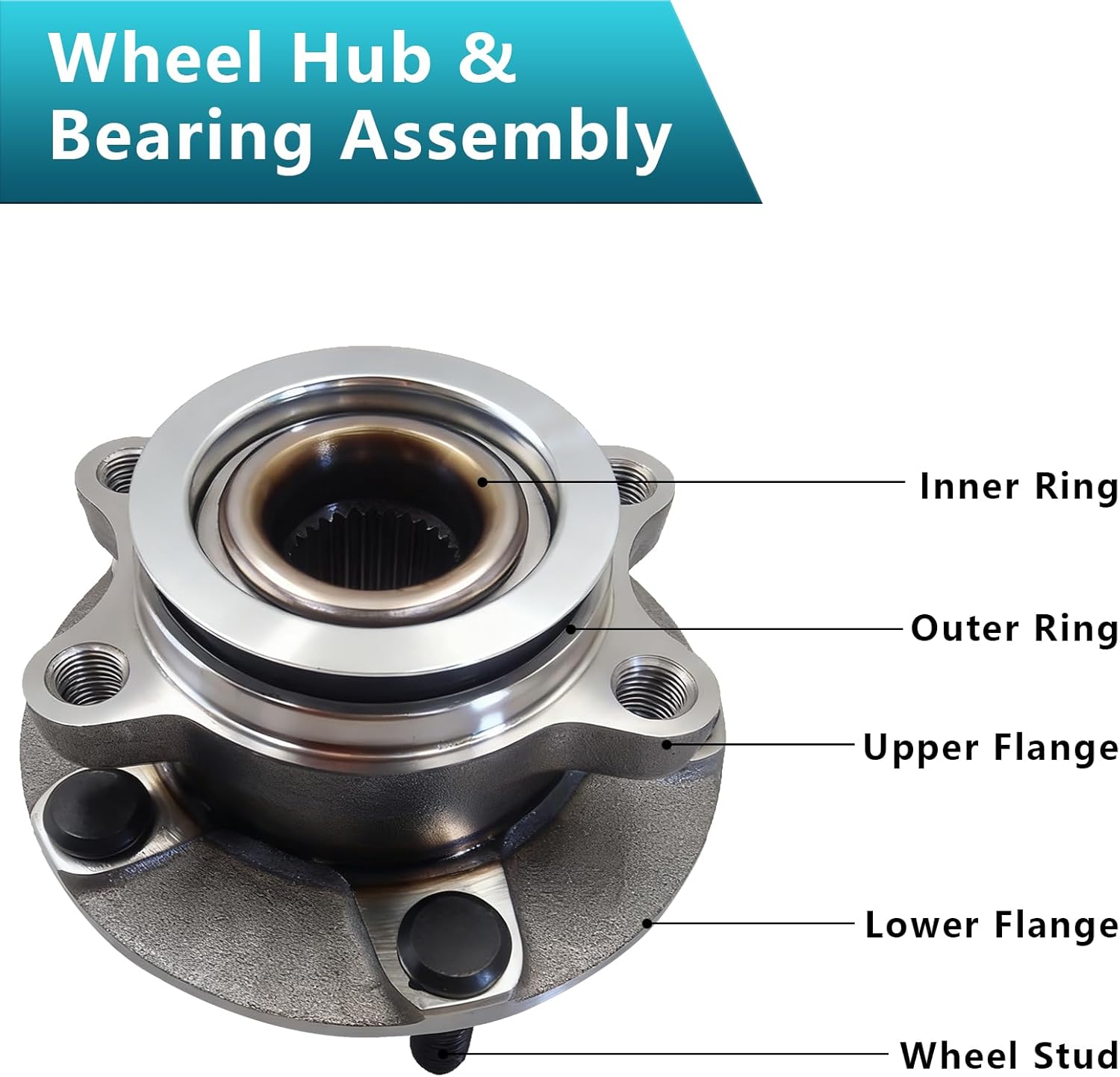 513298 Front Wheel Bearing Hub Assembly for Nissan Sentra 2007-2012, Rogue 2008-2013, Rogue Select 2014-2015 (2PCS) - Image 4