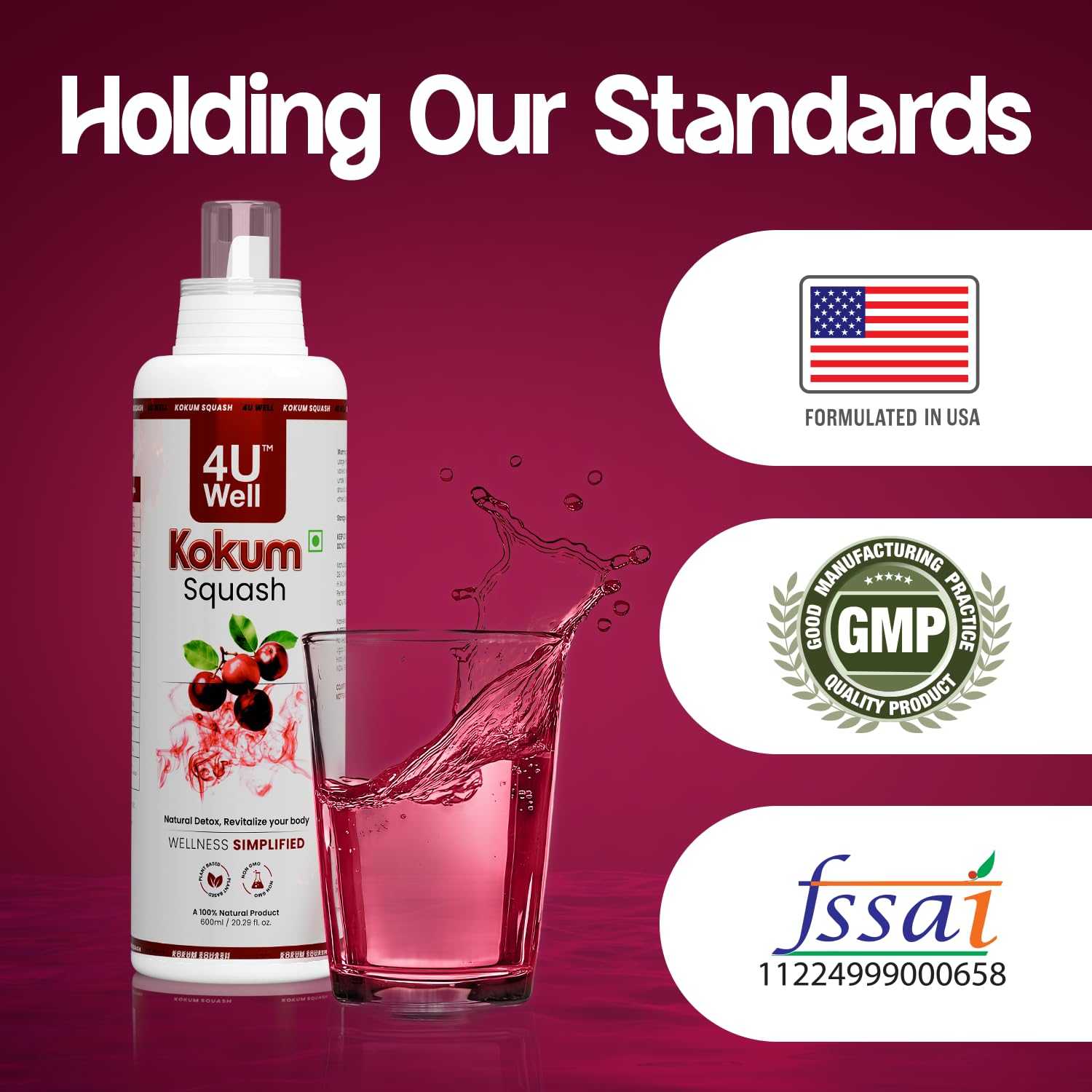 4UWell Kokum Squash 600ml (Pack of 2) | Natural Kokum Fruit Extract | Gut Health & Digestive Support Drink | Detox, Hydration & Refreshment | Body Cooling Summer Drink | Makes Refreshing Beverages — Amazon image 7