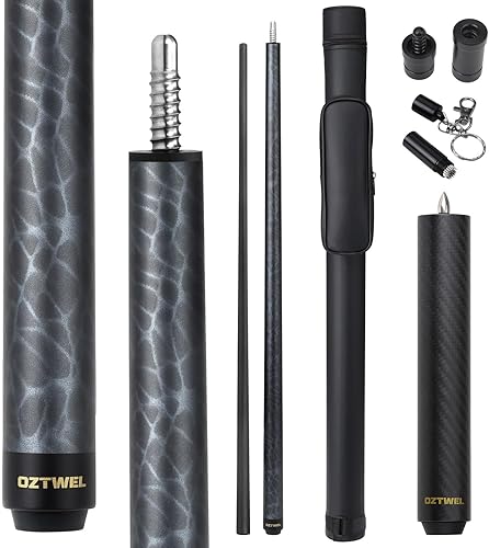 Miniatura 12 de Taco de piscina de fibra de carbono, 0.488 in, punta de 8 capas, baja desviación, palos de piscina profesionales para adultos con eje cónico