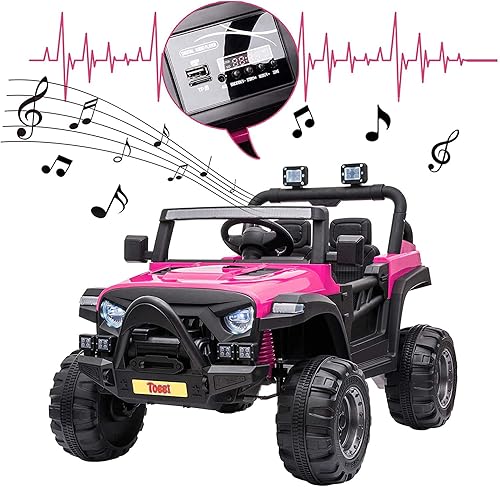 Miniatura 2 de TOBBI 12V Kids - Camioneta con control remoto Negro, Rojo rosa, Blanco