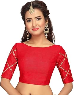 Women's Party Wear Indian Style Padded Blouse for Saree Crop Top Choli