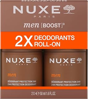 Men Deodorant 24H Duo 2×50ml, Long-Lasting Freshness & Odour Protection, No Marks or Stains, Quick-Dry Formula with Woody & Spicy Scent, Suitable for All Skin Types