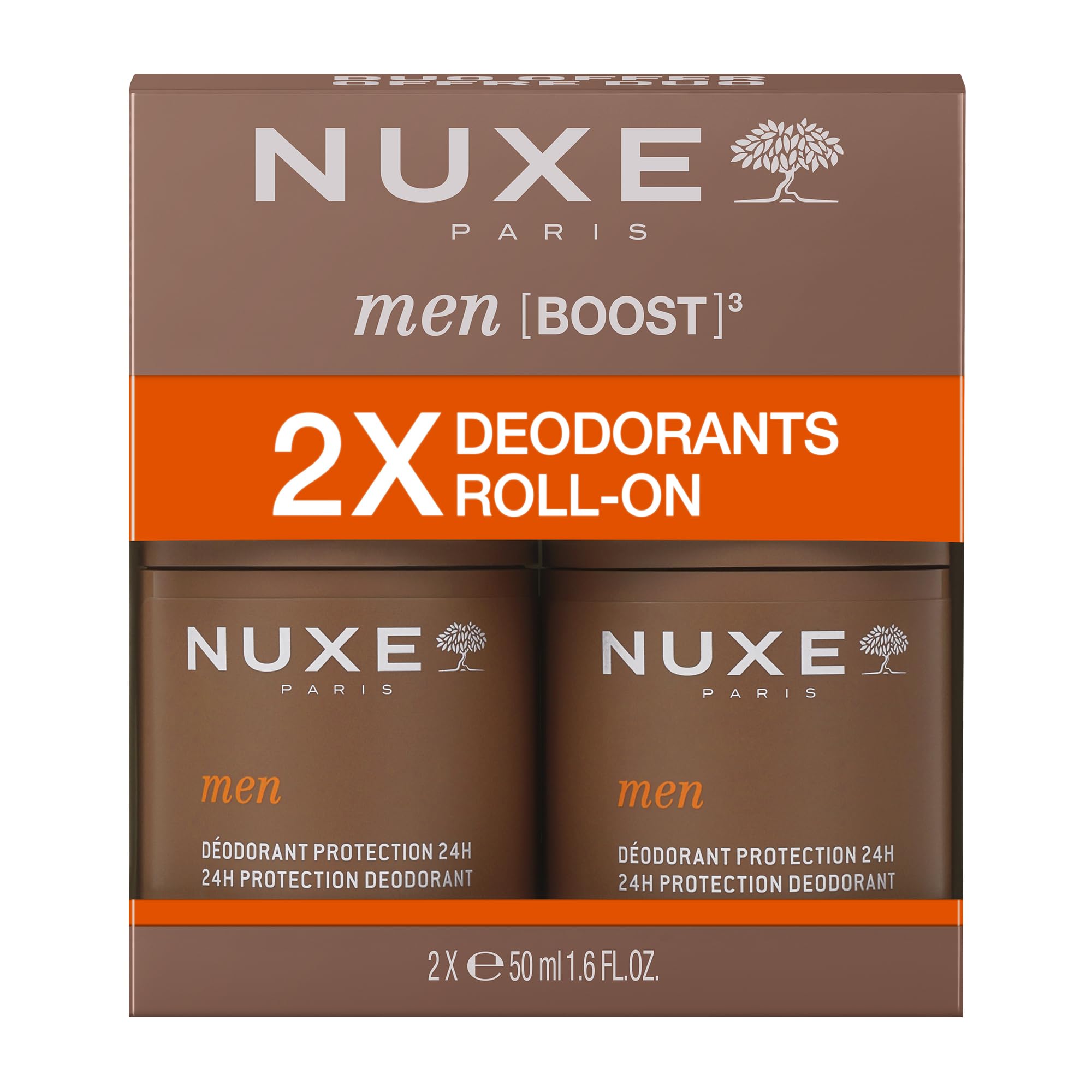 Nuxe Men Deodorant 24H Duo 2×50ml - Contains Long-Lasting Freshness