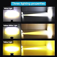 Vista 8 de Luces de conducción de motocicleta, 2 unids amarillo blanco bi color 6000LM 60W LED niebla luces de aleación de aluminio mini faros