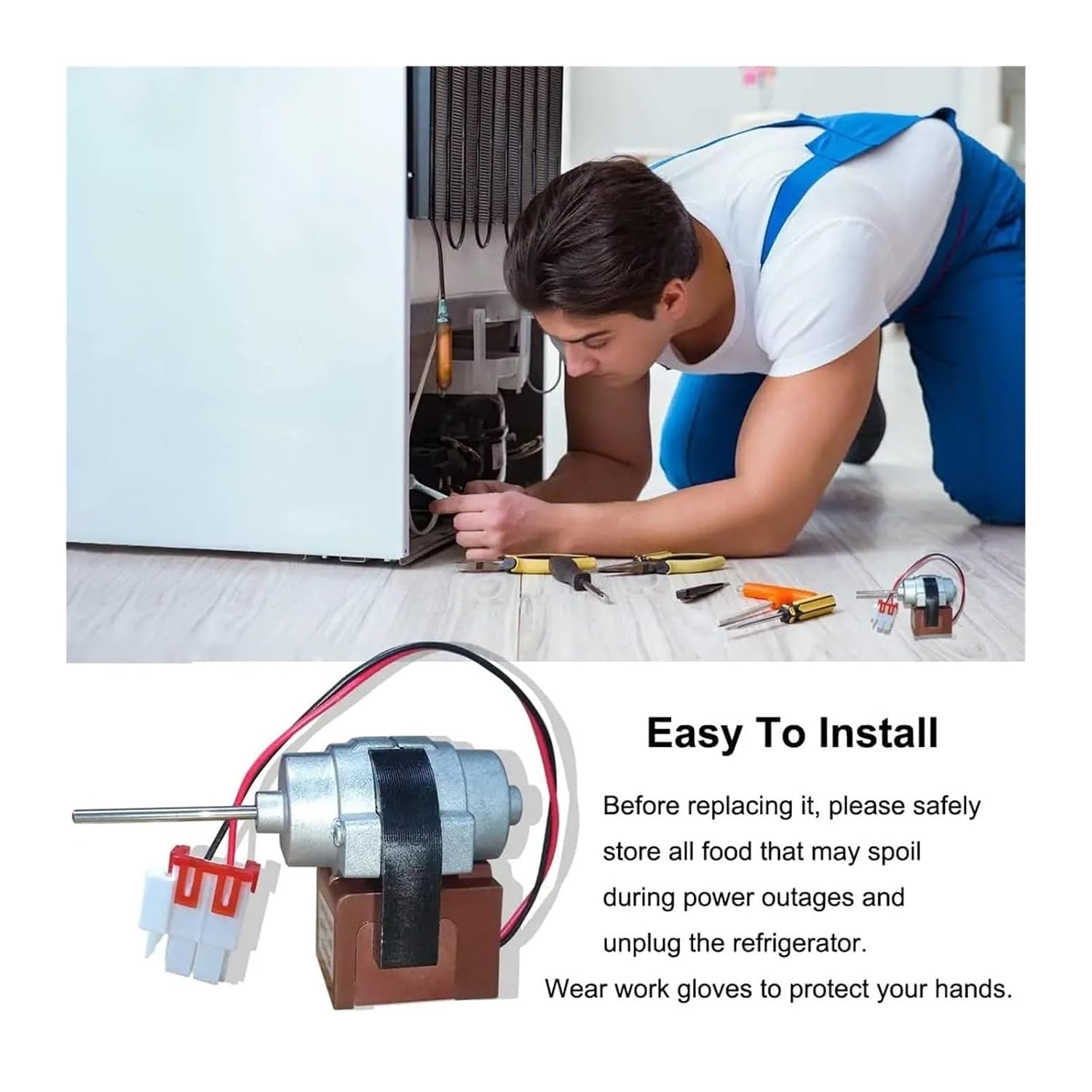 D4612AAA22 Refrigerator Fan Motor DC 13V 2.5W 1100RPM 0.178A Fridge Motor Freezer Evaporator Fan Motor,Refrigerator Parts