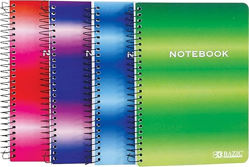 BAZIC Products Bloc de notas para cuaderno pequeño, encuadernado en espiral de 5 x 7 pulgadas, 120 hojas de bolsillo con encuadernación de alambre,