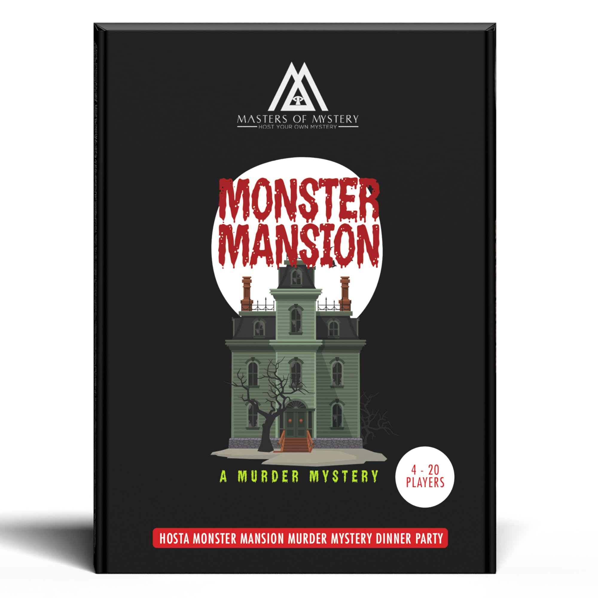 Masters of Mystery Monster Mansion Murder Mystery Dinner Party Game – Spooky Haunted Whodunnit Party Game for Adults – 4–20 Players