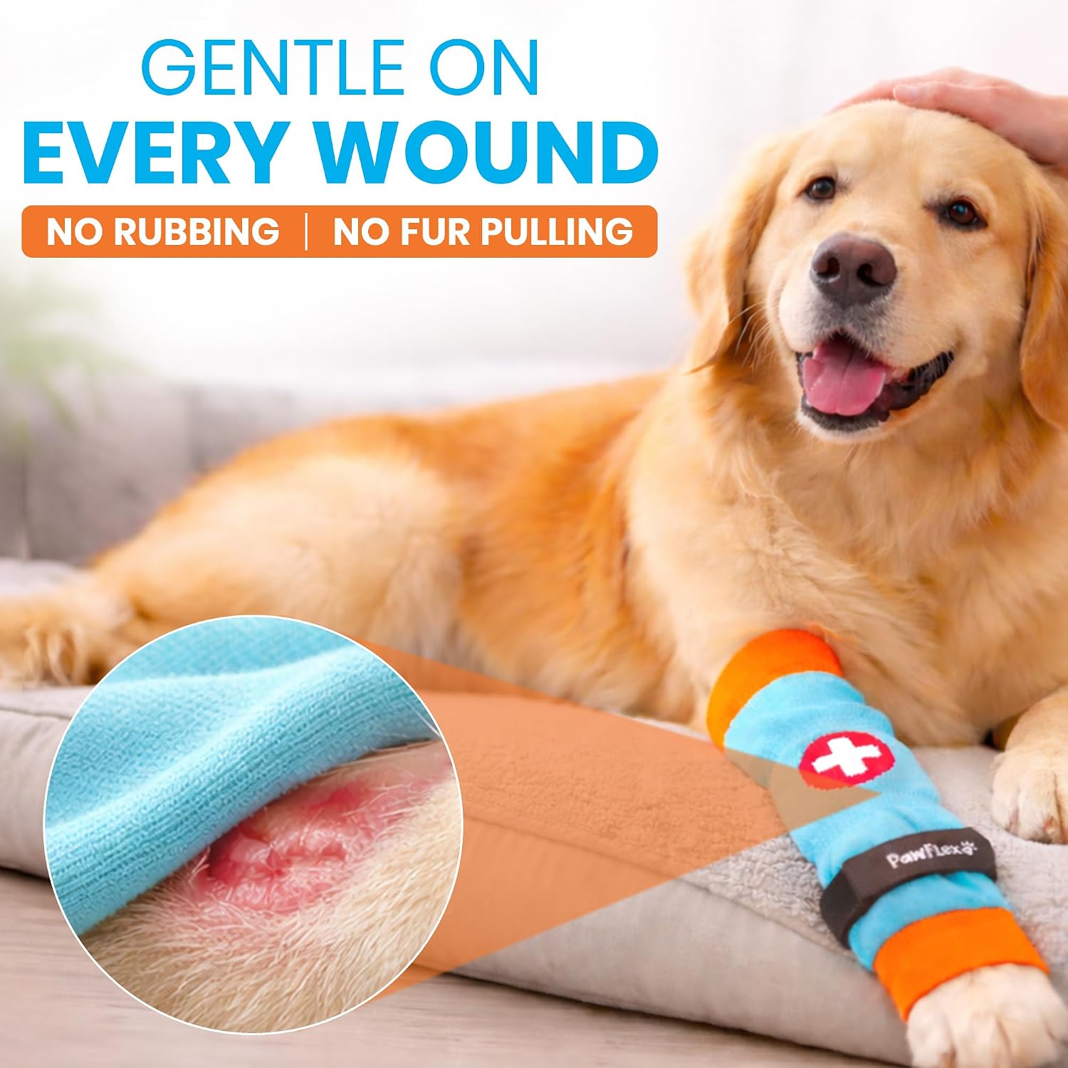 Comfy Pawz Cotton Nonslip Protective Leggings for Dogs | Medical Pet Sleeve for Dogs Legs with Non-Slip Silicone Grip at Inner Cuffs and Adjustable Strap for No Twisting or Sliding Down