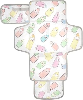 Crayon Pastel White Portable Diaper Changing Pad