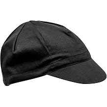 Plain All Black Color Under Helmet Cycling Cap with Peak Keeps Sun Out and Helps with Sweating for Road Cyclists and Gravel Biking