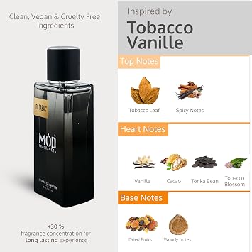 De Tabac' Perfume For Women and Men - Inspired By TF Tobacco Vanille Designer Perfume Long Lasting Vanilla Spicy Fragrance Extrait De Parfum 50ml