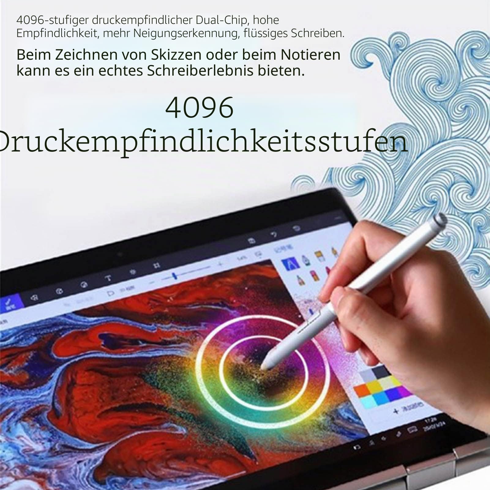 Active Pen für Elitebook für Zbook X360 1030 G3 1040, Stylus Pen Touchscreen Pen Digital Drawing Stylus 4096 Pressure Sensing Type C, für G4 G5 G6 für Dragonfly